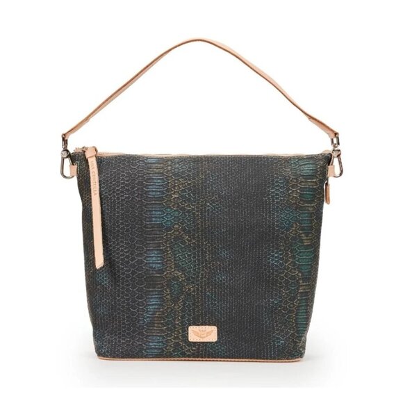 Consuela Hobo Bag – Leather & Snakeskin Print Tote Shoulder Bag – Make Today Rid - Picture 2 of 16